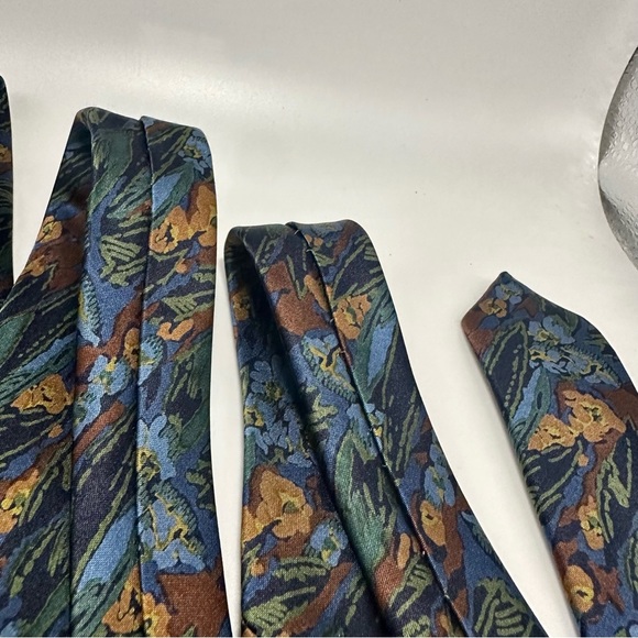 Lanvin Paris Cravat, Abstract Nature Designer Modern Silk Luxury Tie 3.5” 60” - Picture 5 of 8